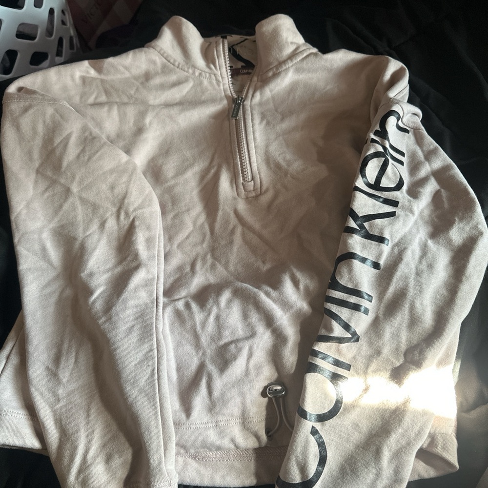 Calvin Klein Light Tan Quarter-Zip Pullover